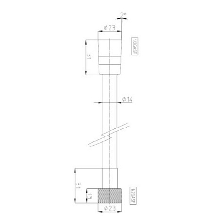 Душевой шланг Bossini Cromolux A00258B.073 125 черный матовый