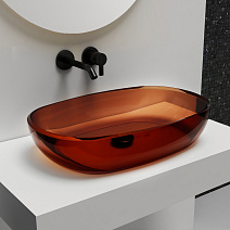 Раковина накладная прозрачная ABBER Kristall AT2805Opal коричневый