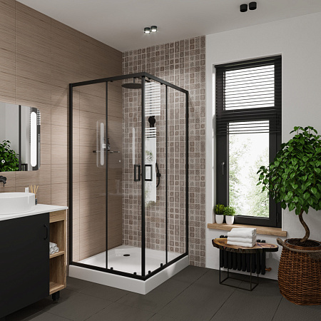 Душевой уголок Niagara Nova NG-6808-08 BLACK 90х90 квадрат, черный