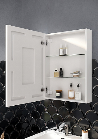 Шкаф-зеркало Sancos Cube CU600 60x80 с подсветкой, белый