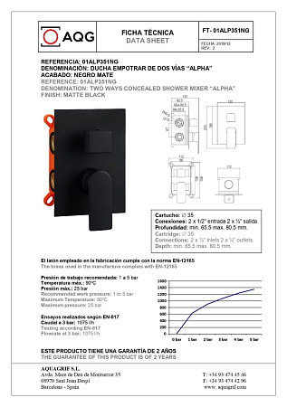 Душевой комплект AQG Alpha 19ALPEC21805 черный матовый