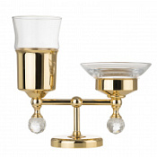 Стакан с мыльницей Migliore Amerida 16609 золото/swarovski