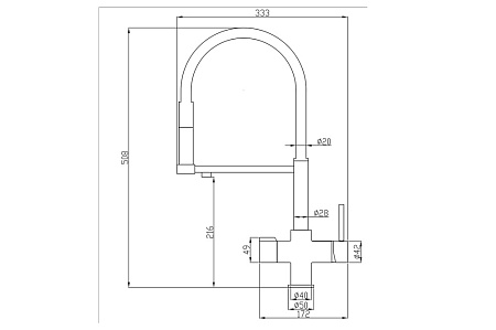 Смеситель Zorg Steel Hammer SH 2002 CR для кухонной мойки, хром