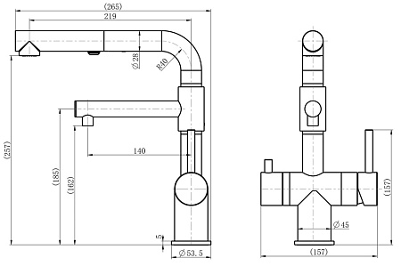 Смеситель Zorg Inox SZR-3216 GRAFIT для кухонной мойки/для фильтра, графит