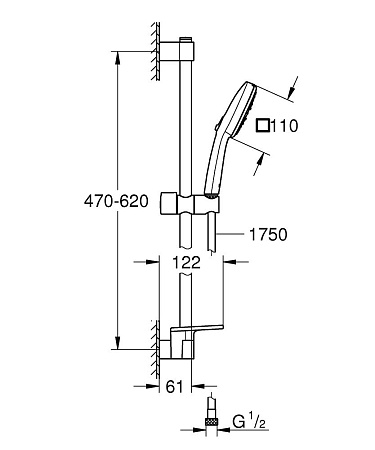 Душевой гарнитур Grohe Tempesta Cube 110 27929003 хром