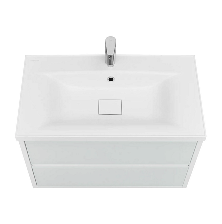 Тумба с раковиной Aquaton Римини 1A226701RN010 80 раковина Айрис М, белый глянцевый