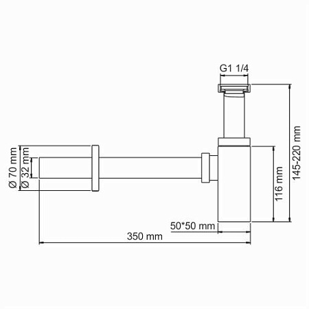 Сифон WasserKRAFT A096 для раковины бронза