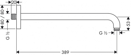 Кронштейн для верхнего душа Hansgrohe 27446000 хром