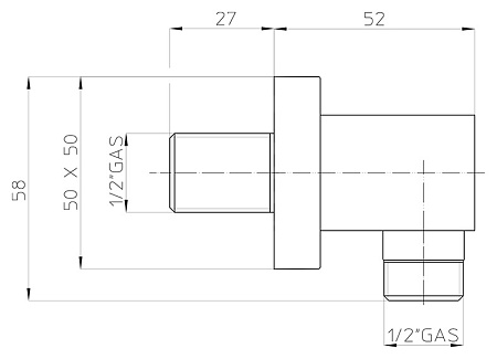 Шланговое подключение Bossini Quadra V00240.030 хром