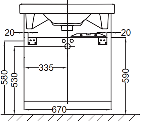 Тумба с раковиной Jacob Delafon Odeon Up 70 см квебекский дуб, 3 ящика