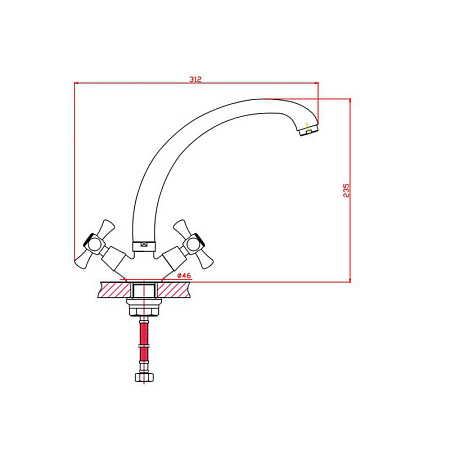 Смеситель Orange Classic Pro M72-002cr для кухонной мойки