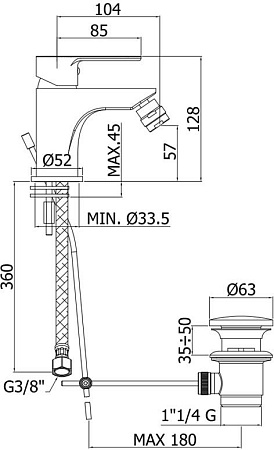 Смеситель Paffoni Elle BLU135CR для биде, хром