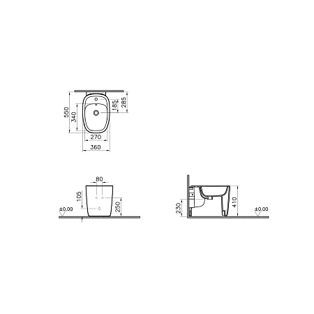 Биде напольное VitrA Plural 7816B403-0288 белый