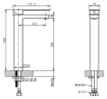 Смеситель Bravat PHILLIS F156101C-A-RUS для раковины