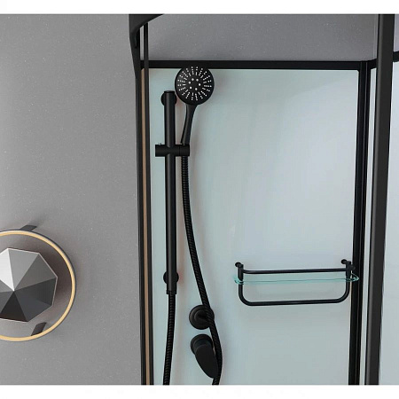 Душевая кабина Frank F412L Black 120x80 без крыши, стекло прозрачное, черный