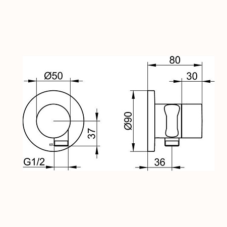 Переключатель потоков Keuco Ixmo 59541010201 хром