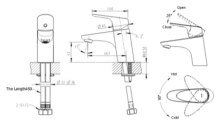 Смеситель с гигиеническим душем Bravat Drop F148162C-1 для раковины, хром