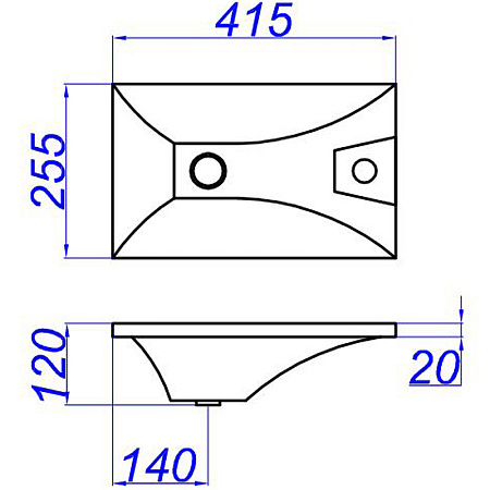 Мебельная раковина Aqwella Malaga Mal.04.04.D 42х25 белый