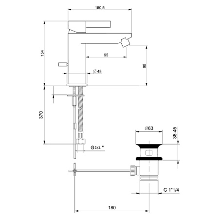 Смеситель для биде Webert DoReMi DR840102015 хром