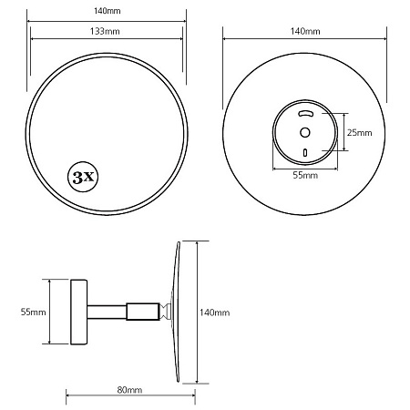 Косметическое зеркало Bemeta 112101121 без подсветки