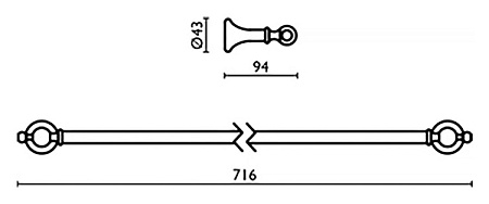 Полотенцедержатель Bagno & Associati Regency RE21251 CR