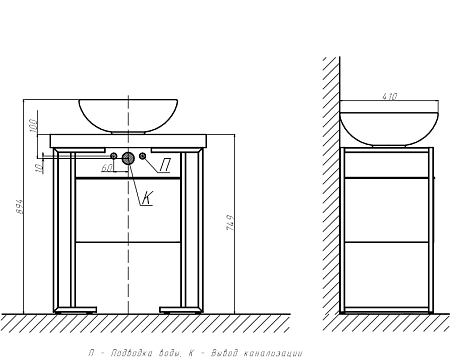 Тумба Velvex Gelou 45 белая глянцевая