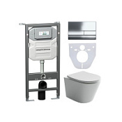 Комплект Ceramicanova Balearica CN6000_1002CH_1000 подвесной унитаз + инсталляция + кнопка