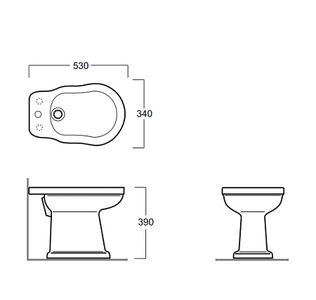 Биде напольное Simas Londra LO 923 bia с 1 отверстием под смеситель, белый