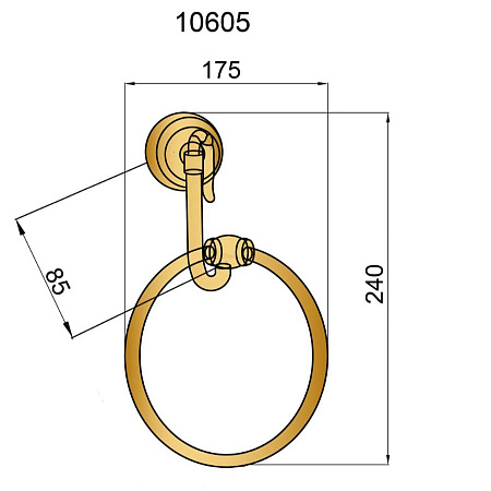 Полотенцедержатель Boheme Medici 10605 кольцо, бронза