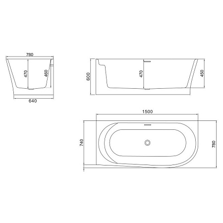 Акриловая ванна BelBagno BB410-1500-780-L 150x78 белый