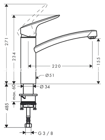 Смеситель Hansgrohe Logis 71833000 для раковины, хром