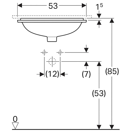 Раковина Geberit Variform 500.762.01.2 53х44 белый
