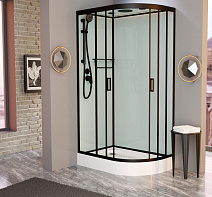 Душевая кабина Frank F411LМ Black 110x80x220 L черный