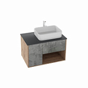 Тумба с раковиной Grossman Бруно 108008 80 подвесная, велингтон/бетон