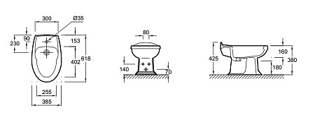 Биде напольное Jacob Delafon Portrait E1375