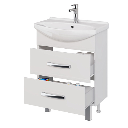 Тумба под раковину Dreja Alda 99.0404 65 белый глянец