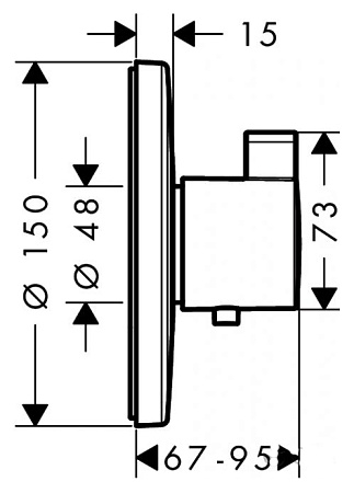 Термостат Hansgrohe Ecostat E 15756000 для ванны с душем, с предохранительным стопором 