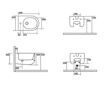 Биде подвесное Kerasan Flo 312301 белый