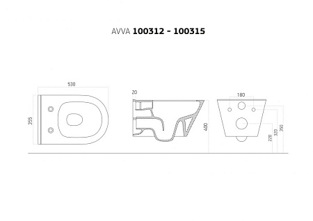 Унитаз подвесной Boheme Avva 972-2-MW белый матовый