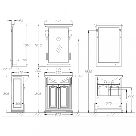 Мебель для ванной Opadiris Риспекто 00-00005813 65 белый матовый с фурнитурой хром
