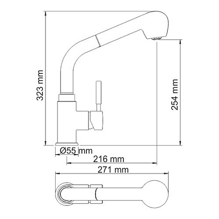 Смеситель WasserKRAFT Wern 4266 для кухонной мойки, матовый хром