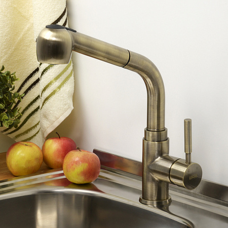 Смеситель WasserKRAFT A8237 для кухонной мойки, светлая бронза