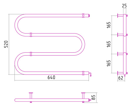 Полотенцесушитель электрический Стилье M 50x60