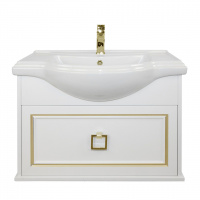 Тумба с раковиной Tessoro Foster TS-F9080-CH-W-G 80 подвесная, белый с патиной золото