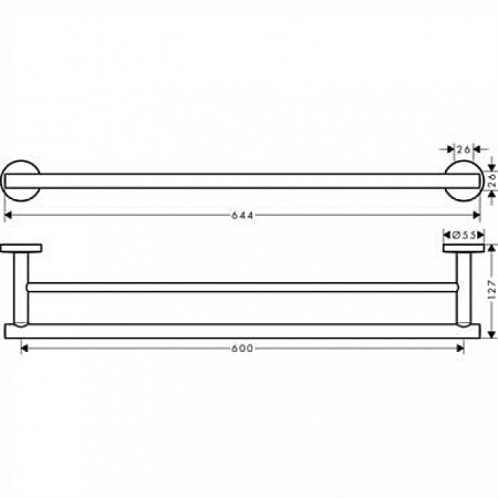 Полотенцедержатель Hansgrohe Logis Universal 41712000 двойной, хром