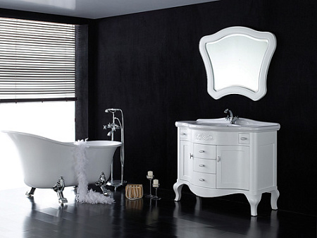 Мебель для ванной BelBagno Gemma 115 белая лакированная, 5 ящиков