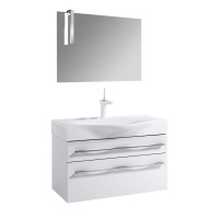 Мебель для ванной Aqwella 5 stars Milan Mil.01.08/2/W 80 с зеркалом, подвесная, 2 ящика