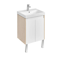 Тумба c раковиной Aquaton Сканди 1A278801SDB20 55 с дверками, белый/дуб верона