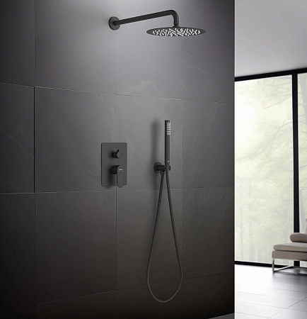 Душевой комплект Aquatek Оберон AQ1272MB черный матовый
