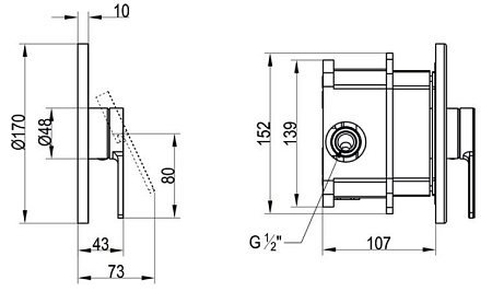 Смеситель Villeroy & Boch Architectura TVS10335200061 для душа (внешняя часть)